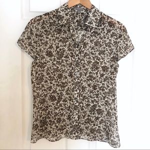 Ann Taylor 100% Silk Button Down Blouse